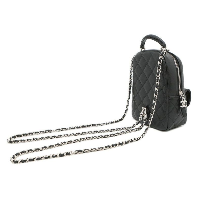 シャネル リュック マトラッセ ココマーク タイムレスクラシック ミニ キャビアスキン AP3753 バッグ バックパック 黒 2way