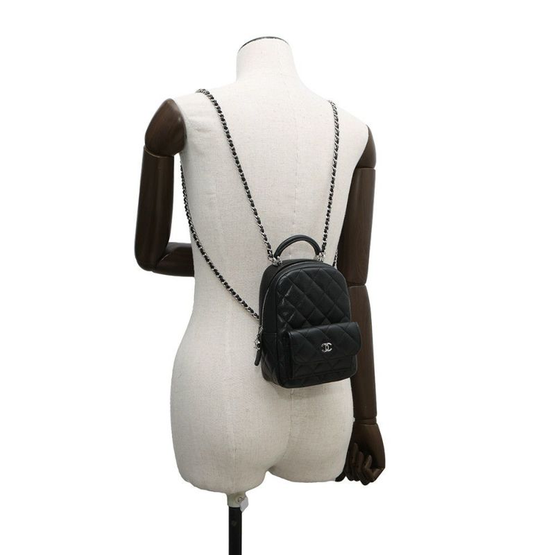 シャネル リュック マトラッセ ココマーク タイムレスクラシック ミニ キャビアスキン AP3753 バッグ バックパック 黒 2way