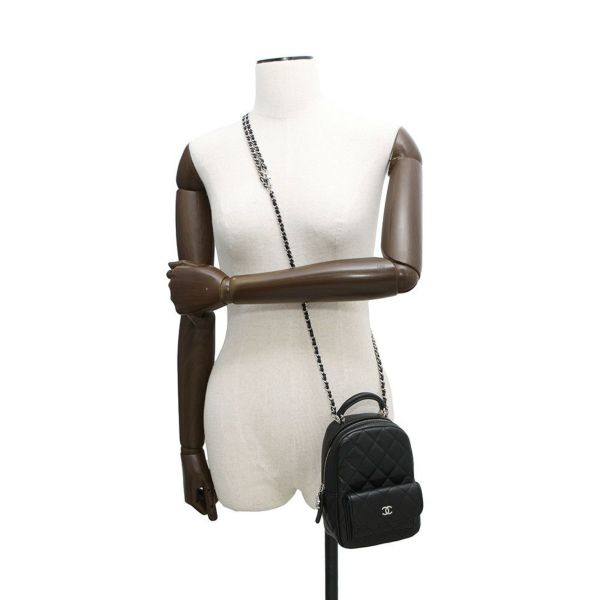 シャネル リュック マトラッセ ココマーク タイムレスクラシック ミニ キャビアスキン AP3753 バッグ バックパック 黒 2way
