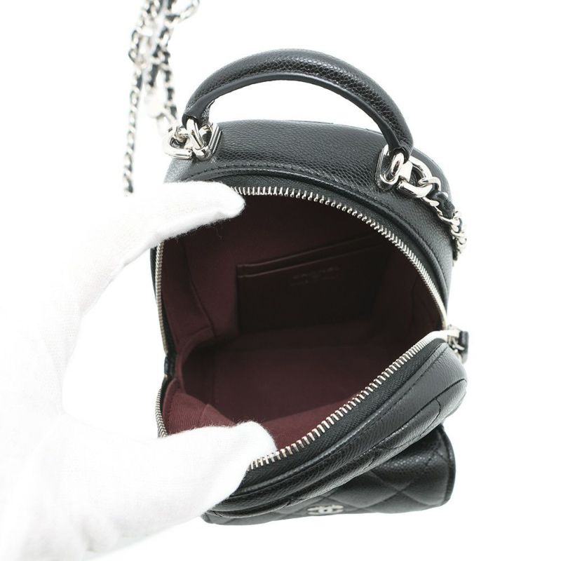 シャネル リュック マトラッセ ココマーク タイムレスクラシック ミニ キャビアスキン AP3753 バッグ バックパック 黒 2way