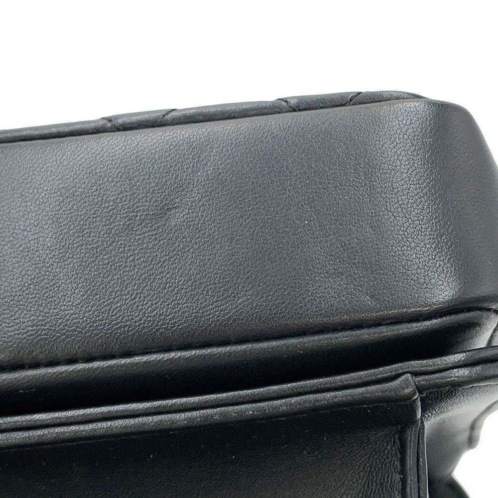 シャネル チェーンショルダーバッグ ミニ マトラッセ ココマーク ラムスキン AS1693 CHANEL 2way 黒