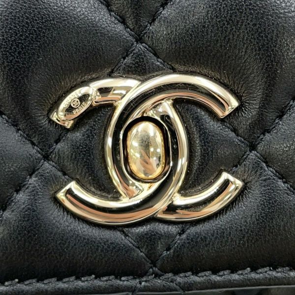 シャネル チェーンショルダーバッグ ミニ マトラッセ ココマーク ラムスキン AS1693 CHANEL 2way 黒