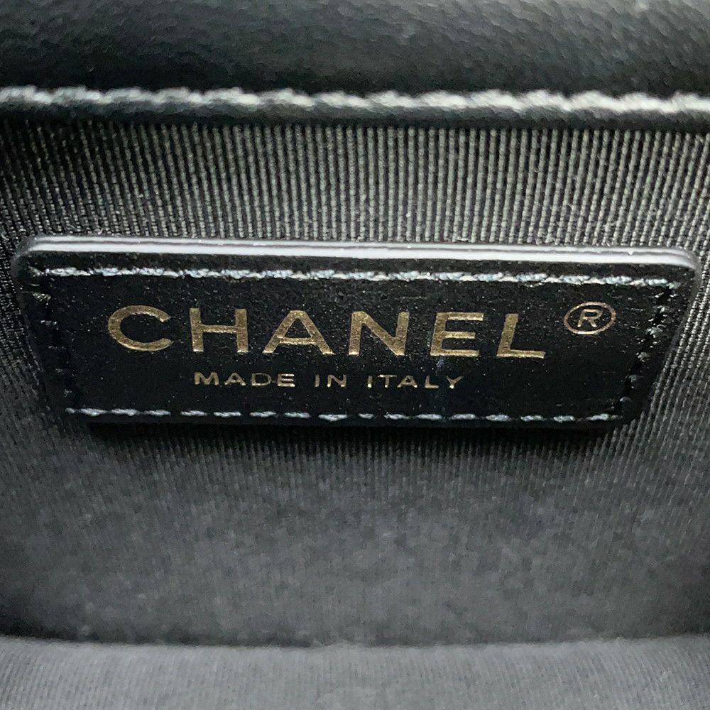シャネル チェーンショルダーバッグ ミニ マトラッセ ココマーク ラムスキン AS1693 CHANEL 2way 黒