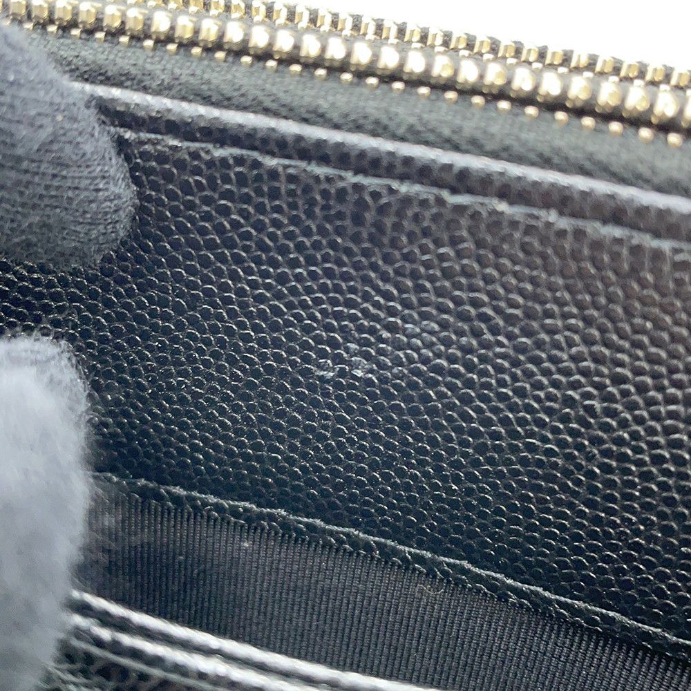 シャネル チェーンウォレット ココマーク マトラッセ キャビアスキン A82527 CHANEL ポシェット 財布 黒