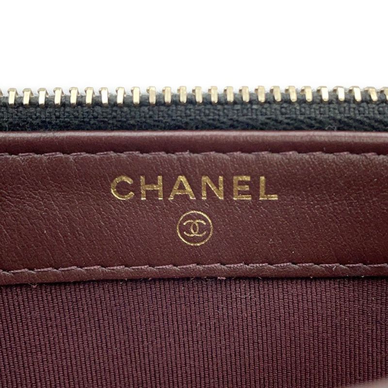 シャネル チェーンウォレット ココマーク マトラッセ キャビアスキン A82527 CHANEL ポシェット 財布 黒