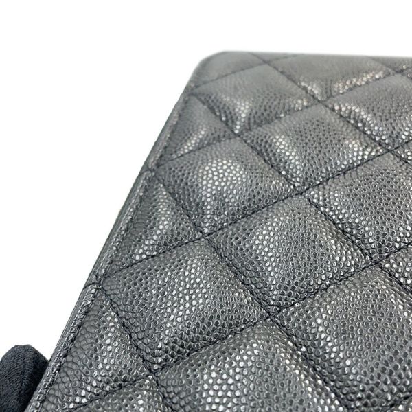 シャネル チェーンウォレット ココマーク マトラッセ キャビアスキン ラインストーン AP4627 CHANEL ポシェット 財布 黒