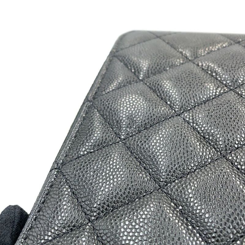 シャネル チェーンウォレット ココマーク マトラッセ キャビアスキン ラインストーン AP4627 CHANEL ポシェット 財布 黒