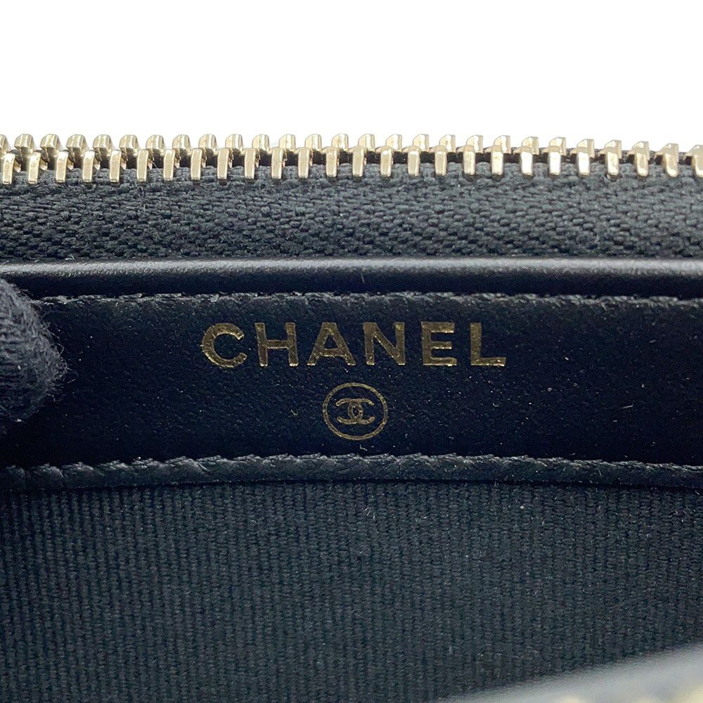 シャネル チェーンウォレット ココマーク マトラッセ キャビアスキン ラインストーン AP4627 CHANEL ポシェット 財布 黒