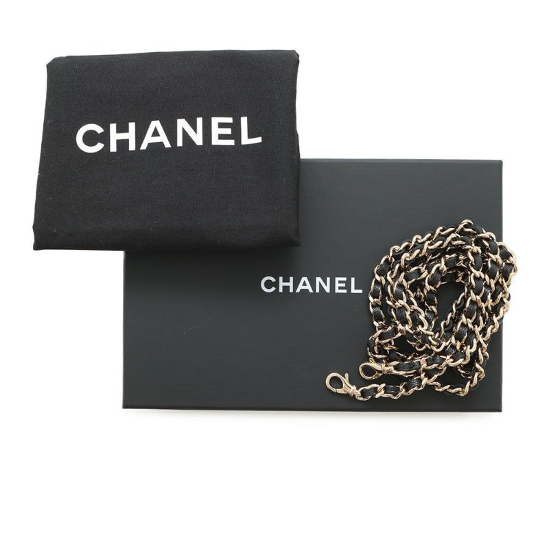 シャネル チェーンウォレット ココマーク マトラッセ キャビアスキン ラインストーン AP4627 CHANEL ポシェット 財布 黒