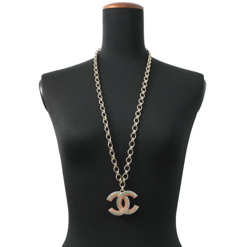シャネル ネックレス ココマーク レインボー ラインストーン A23 C CHANEL アクセサリー