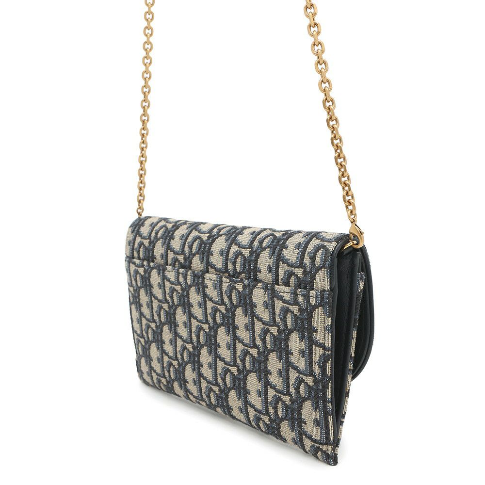 クリスチャン・ディオール チェーンウォレット サドル チェーンポーチ スモール ジャカード S5614CTZQ 財布 トロッター