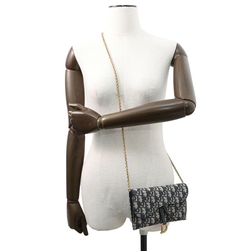 クリスチャン・ディオール チェーンウォレット サドル チェーンポーチ スモール ジャカード S5614CTZQ 財布 トロッター