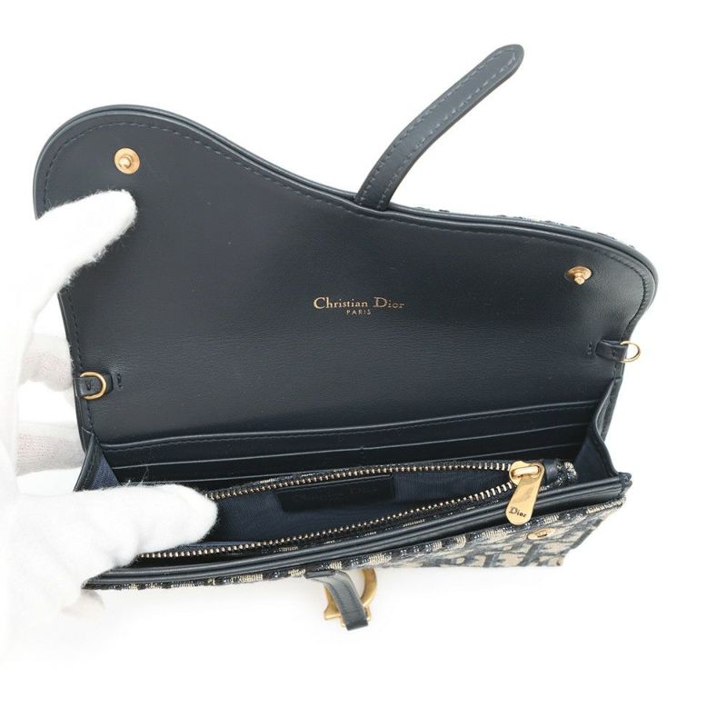 クリスチャン・ディオール チェーンウォレット サドル チェーンポーチ スモール ジャカード S5614CTZQ 財布 トロッター