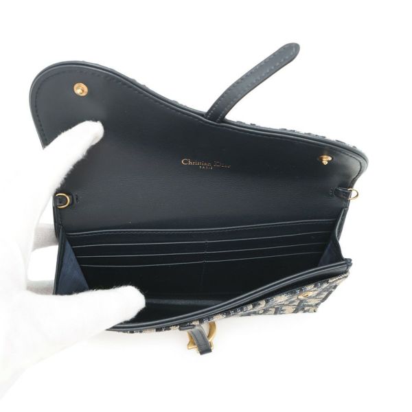 クリスチャン・ディオール チェーンウォレット サドル チェーンポーチ スモール ジャカード S5614CTZQ 財布 トロッター