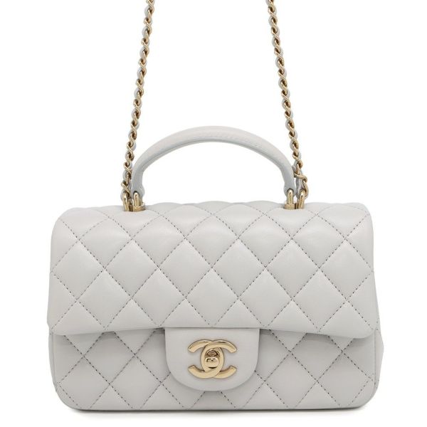 シャネル チェーンショルダーバッグ マトラッセ ココマーク トップハンドル ミニ フラップ ラムスキン AS2431 CHANEL