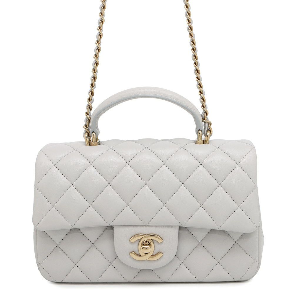 シャネル チェーンショルダーバッグ マトラッセ ココマーク トップハンドル ミニ フラップ ラムスキン AS2431 CHANEL
