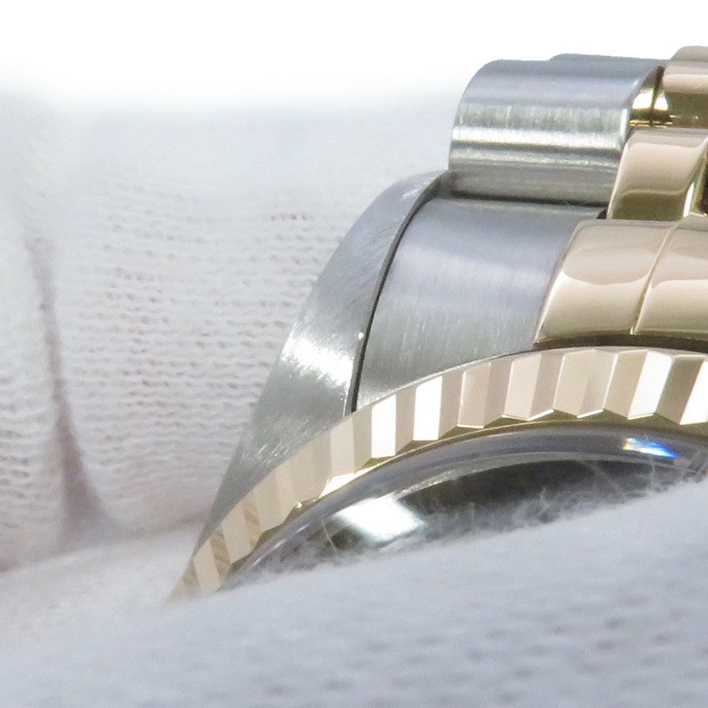 ロレックス デイトジャスト T番 SS/K18YG 16233G ROLEX 腕時計 黒文字盤 10Pダイヤ