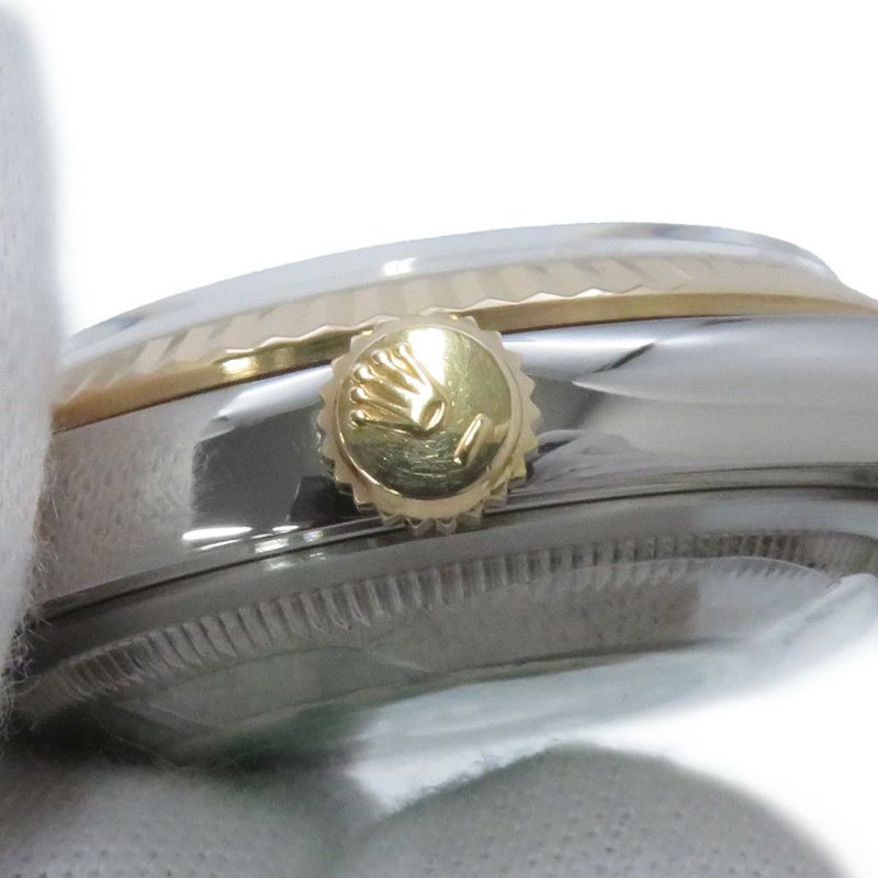 ロレックス デイトジャスト T番 SS/K18YG 16233G ROLEX 腕時計 黒文字盤 10Pダイヤ