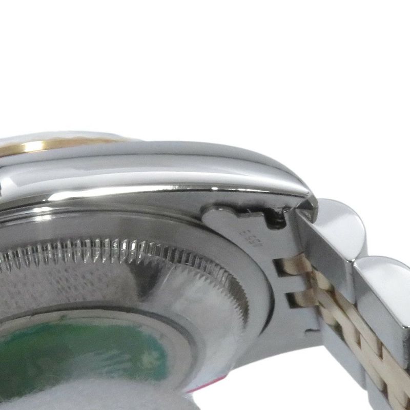 ロレックス デイトジャスト T番 SS/K18YG 16233G ROLEX 腕時計 黒文字盤 10Pダイヤ