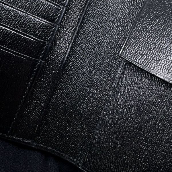 エルメス 二つ折り財布 MC2 ガリレイ ブラック アリゲーターマット X刻印 HERMES 財布 メンズ 黒