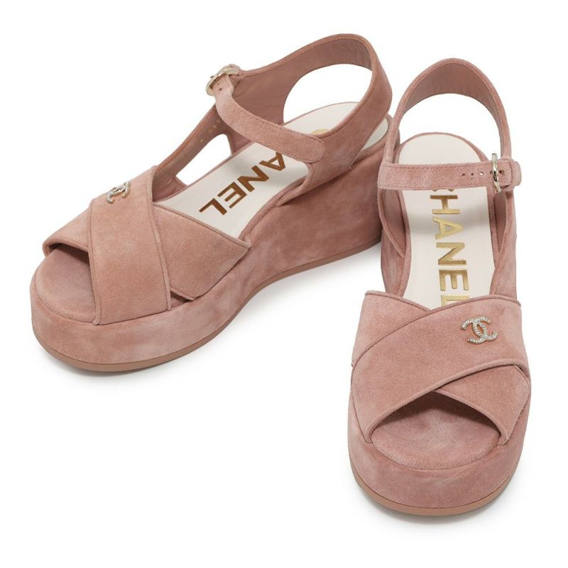 シャネル サンダル ココマーク マトラッセ スエード ラインストーン レディースサイズ38C G45594 CHANEL 靴