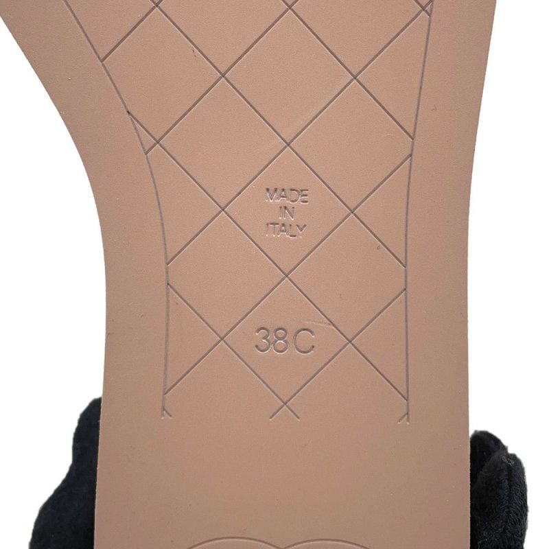 シャネル サンダル ココマーク マトラッセ スエード ラインストーン レディースサイズ38C G45594 CHANEL 靴