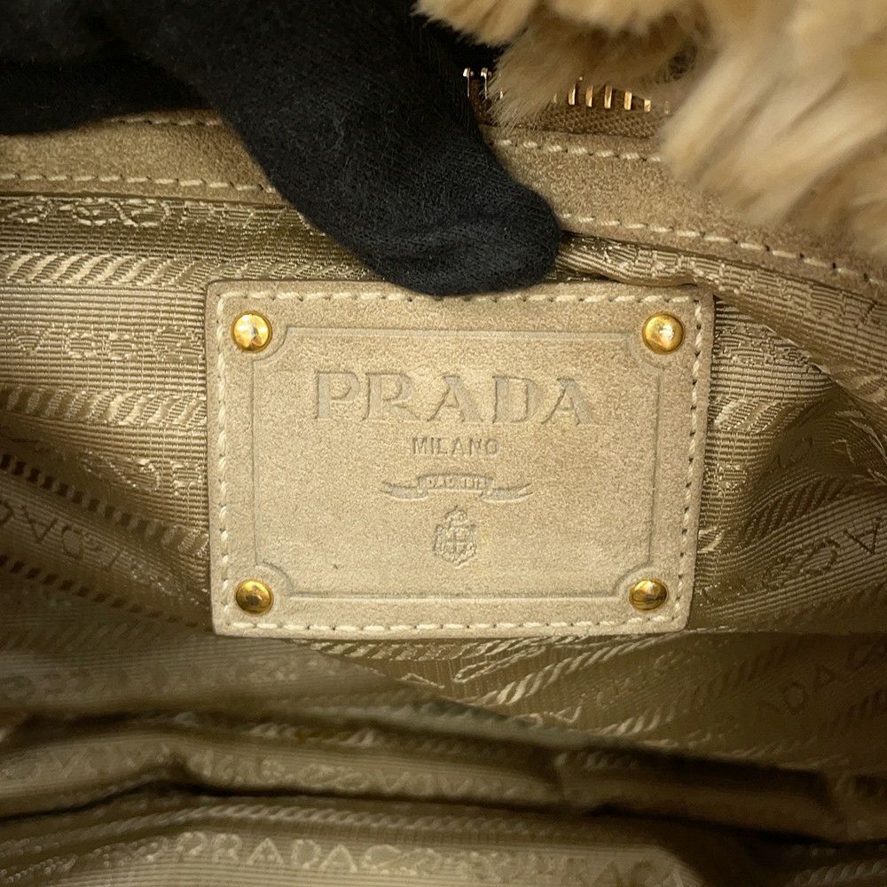 プラダ トートバッグ カナパ デニム フェイクファー BN2182 PRADA