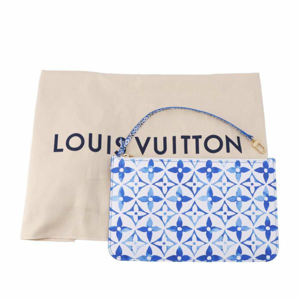 ルイヴィトン トートバッグ モノグラム・バイザプール ネヴァーフル MM M22979 LOUIS VUITTON ホワイト/ブルー