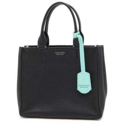 ティファニー トートバッグ ロゴ レザー Tiffany&Co. 2way ハンド ショルダーバッグ 黒 安心保証 |  中古・新品ブランド販売ギャラリーレア公式通販