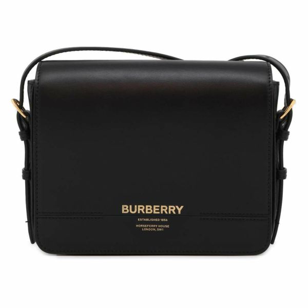 バーバリー ショルダーバッグ ロゴ レザー BURBERRY バッグ 黒