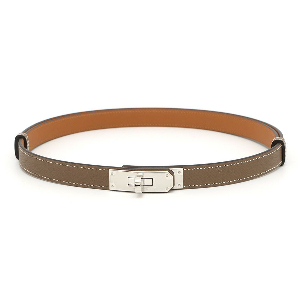 エルメス ケリーベルト エトゥープ/シルバー金具 エプソン W刻印 HERMES べルト