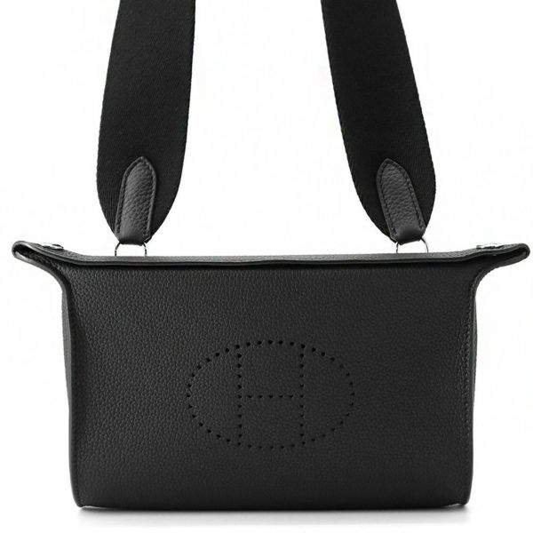 エルメス ショルダーバッグ ヴィドポッシュ ブラック/シルバー金具 トゴ B刻印 HERMES 黒