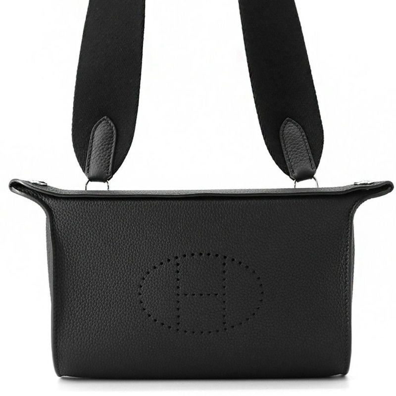 エルメス ショルダーバッグ ヴィドポッシュ ブラック/シルバー金具 トゴ B刻印 HERMES 黒