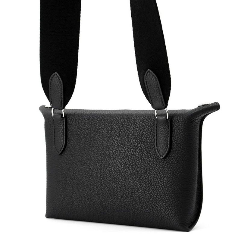 エルメス ショルダーバッグ ヴィドポッシュ ブラック/シルバー金具 トゴ B刻印 HERMES 黒