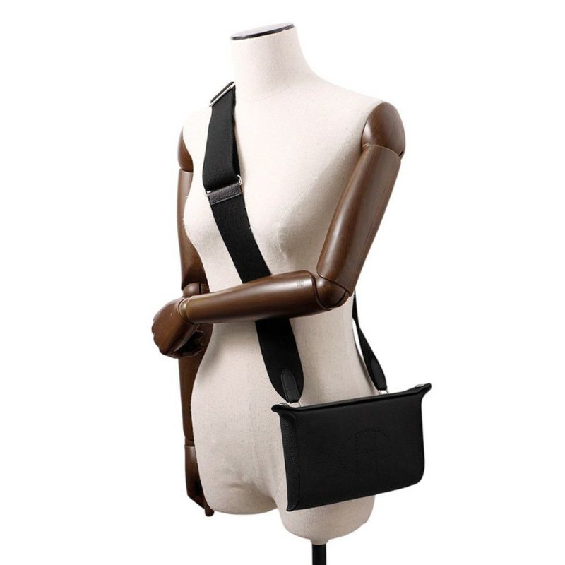 エルメス ショルダーバッグ ヴィドポッシュ ブラック/シルバー金具 トゴ B刻印 HERMES 黒