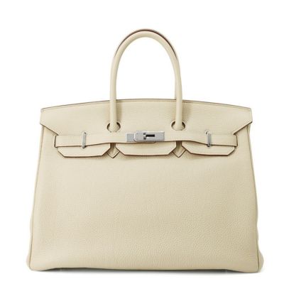 【ロコ様】美品 HERMES オズ ホワイト シルバー金具　35ハーフ　箱無し ロコ様】美品 HERMES オズ ホワイト シルバー金具 35ハーフ 箱