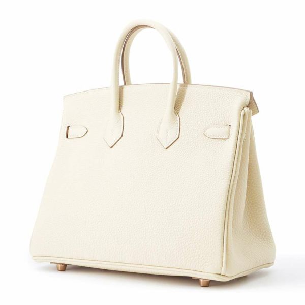 エルメス バーキン25 クレ/ピンクゴールド金具 トゴ U刻印 HERMES Birkin ハンドバッグ