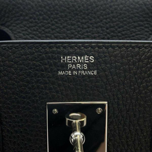 エルメス バーキン30 ブラック/シルバー金具 トゴ A刻印 HERMES Birkin ハンドバッグ 黒