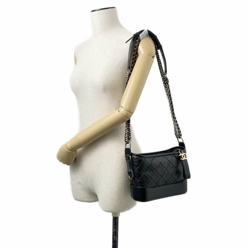 シャネル チェーンショルダーバッグ ココマーク ガブリエル ドゥ スモール ホーボー A91810 CHANEL 黒