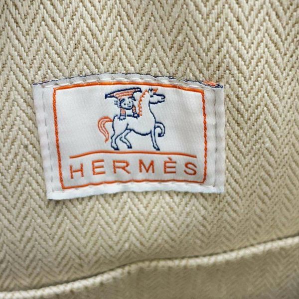 エルメス ポーチ ブリッド・ア・ブラックGM カブリオル ビスキュイ/シルバー金具 キャンバス HERMES