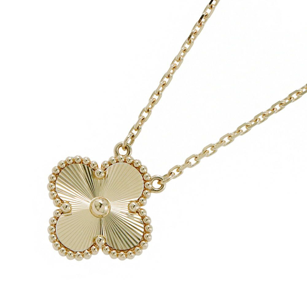 ヴァンクリーフ&アーペル ネックレス ヴィンテージ アルハンブラ ペンダント ギヨシェ K18YGイエローゴールド VCARP4KL00