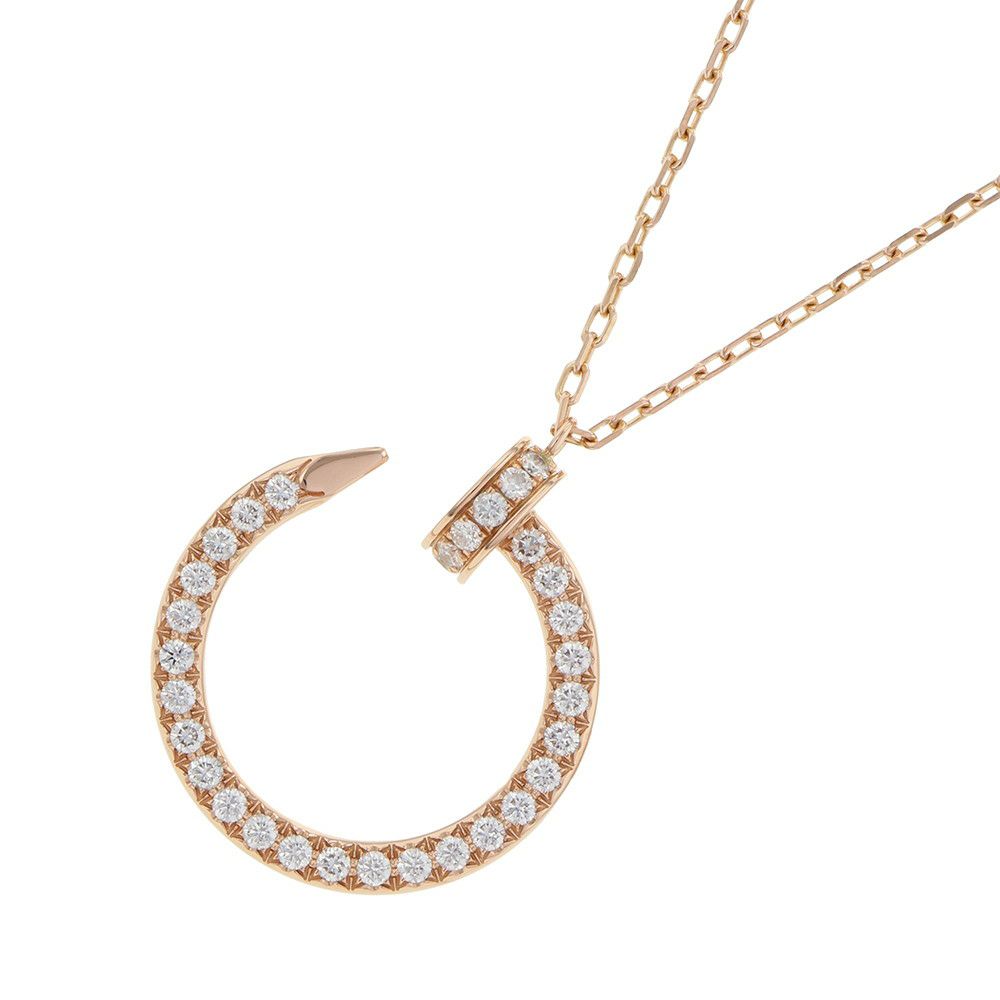 カルティエ ネックレス ジュスト アン クル ペンダント ダイヤモンド 36P 計0.38ct K18PGピンクゴールド B7224893 Cartier