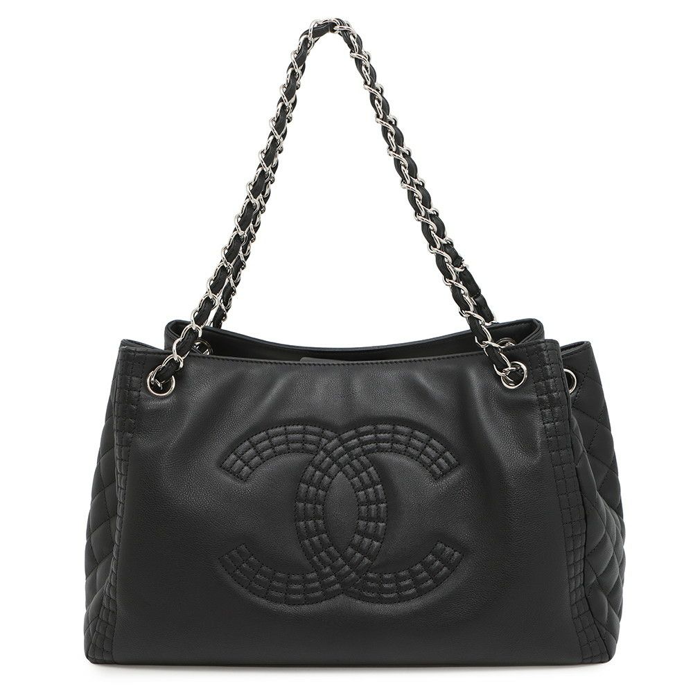 シャネル チェーントートバッグ ココマーク マトラッセ ラムスキン A67172 CHANEL 黒