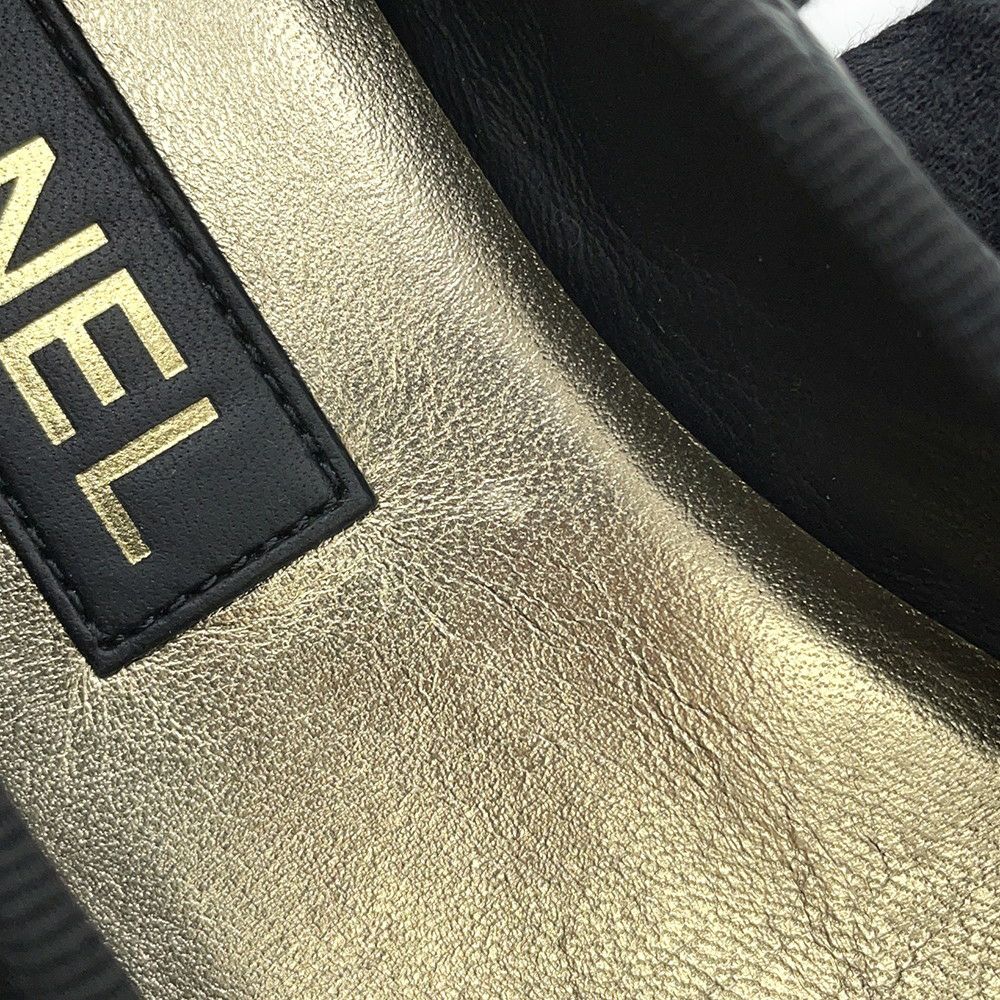シャネル パンプス ココマーク バレエシューズ ラムスキン エナメル レディースサイズ37 1/2C G40110 CHANEL 靴 黒