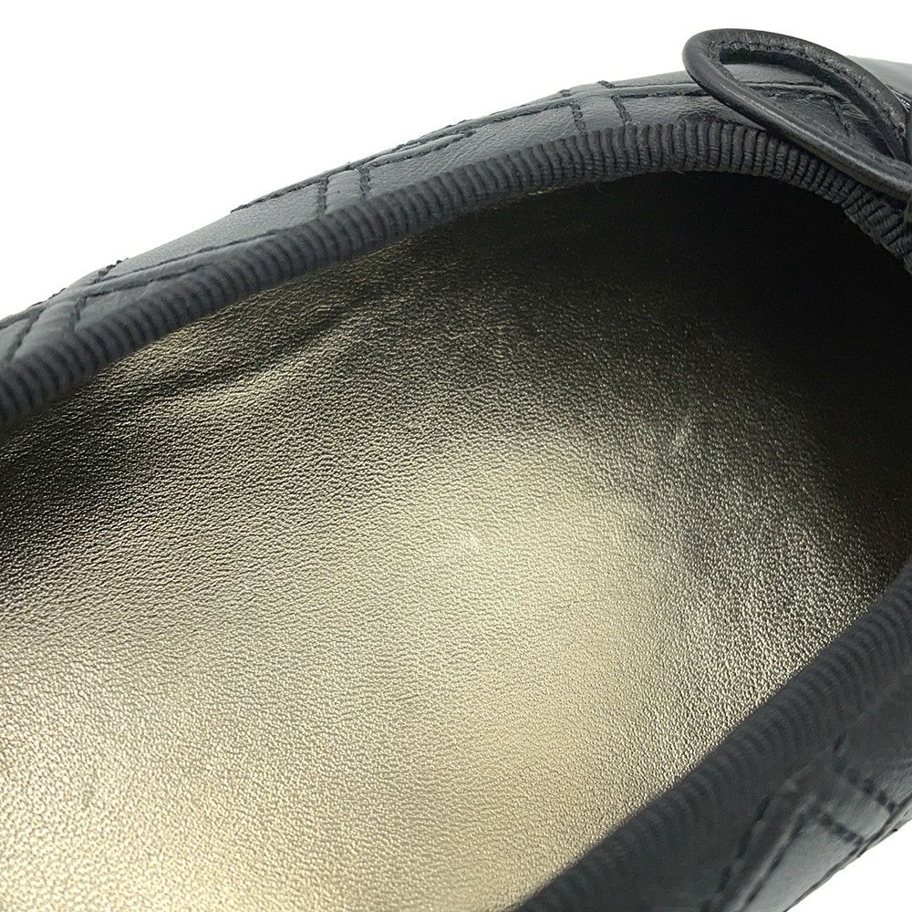 シャネル パンプス ココマーク バレエシューズ ラムスキン エナメル レディースサイズ37 1/2C G40110 CHANEL 靴 黒