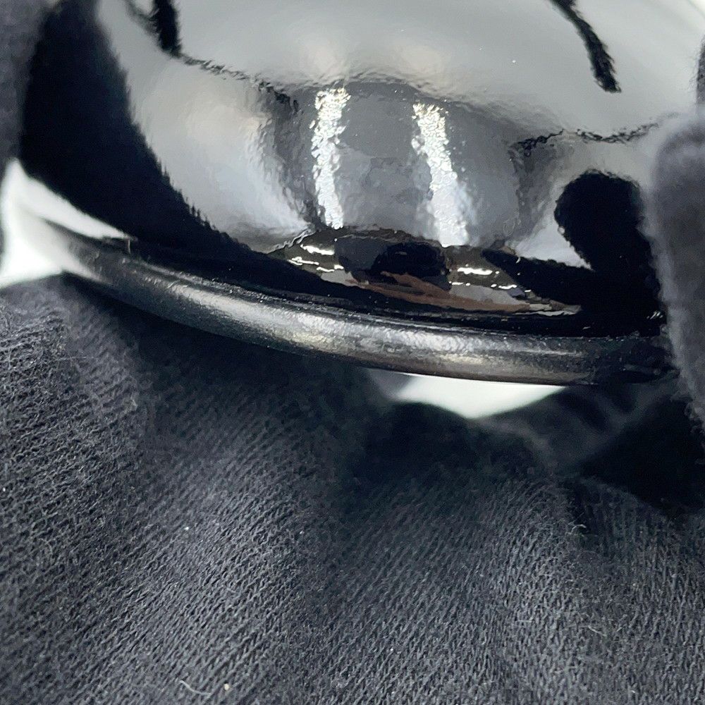 シャネル パンプス ココマーク バレエシューズ ラムスキン エナメル レディースサイズ37 1/2C G40110 CHANEL 靴 黒