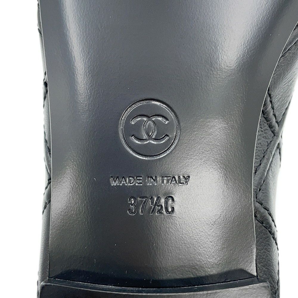 シャネル パンプス ココマーク バレエシューズ ラムスキン エナメル レディースサイズ37 1/2C G40110 CHANEL 靴 黒