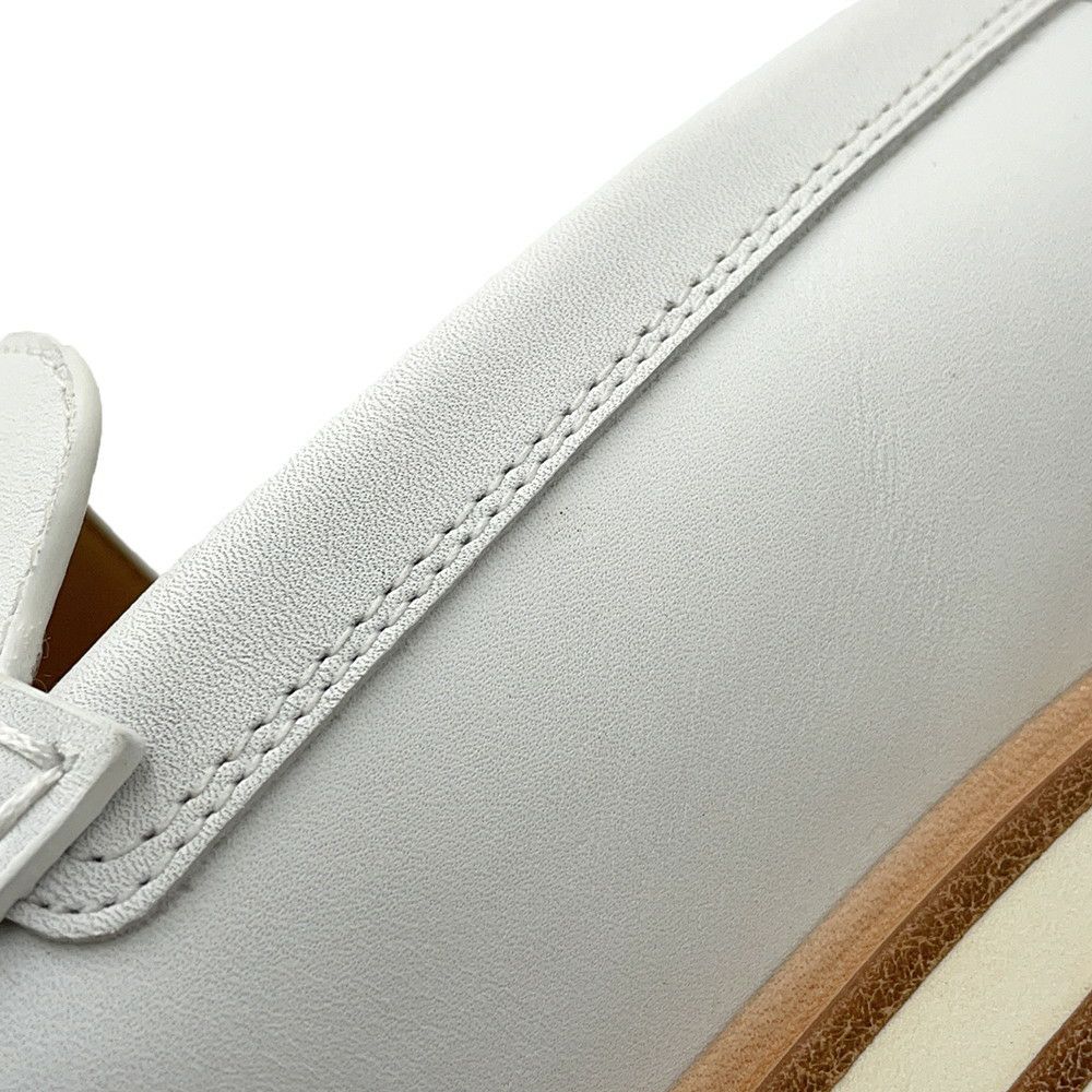 エルメス モカシン アイビー レザー レディースサイ37 1/2 HERMES 靴 ローファー 白