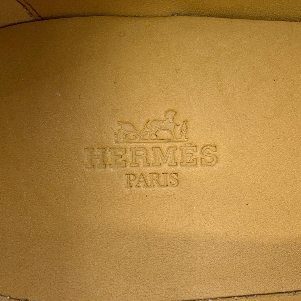 エルメス モカシン アイビー レザー レディースサイ37 1/2 HERMES 靴 ローファー 白