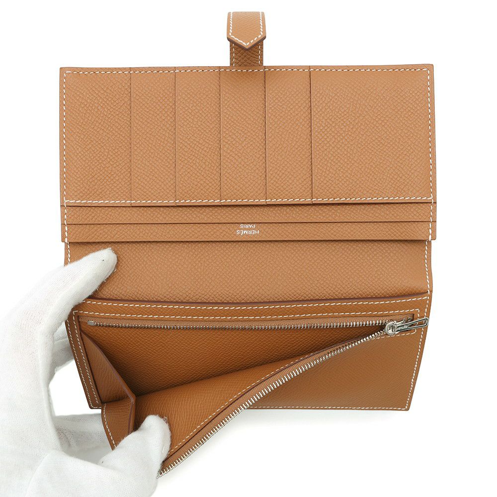 エルメス 長財布 ベアンスフレ ゴールド/ゴールド金具 エプソン B刻印 HERMES 財布